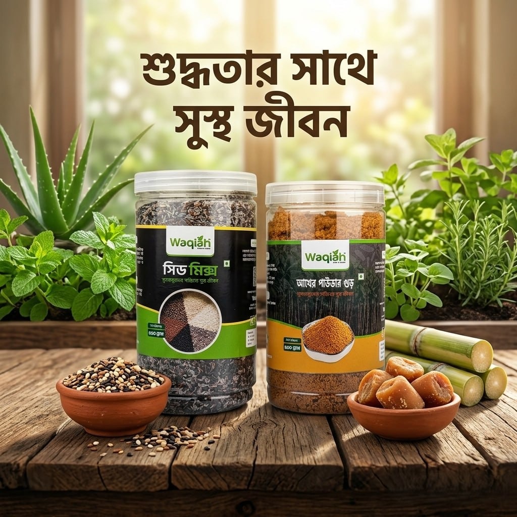 প্রিমিয়াম চিয়া সিড ও আখের গুড় পাউডার কম্বো!